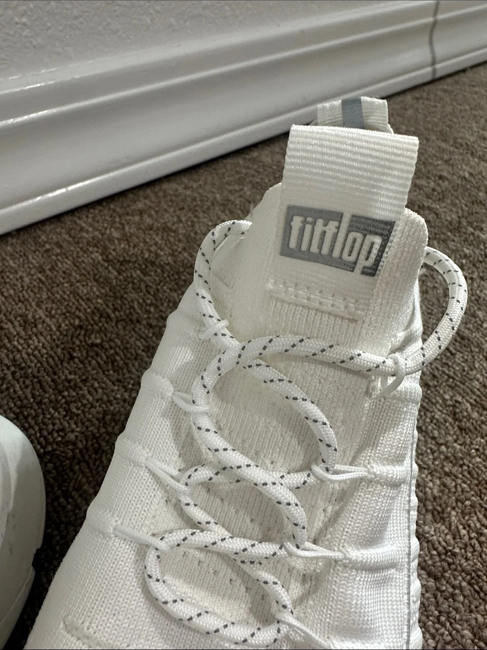 Fitflop White Knit Slip-On Athletic Sneakers - Picture 2 of 4